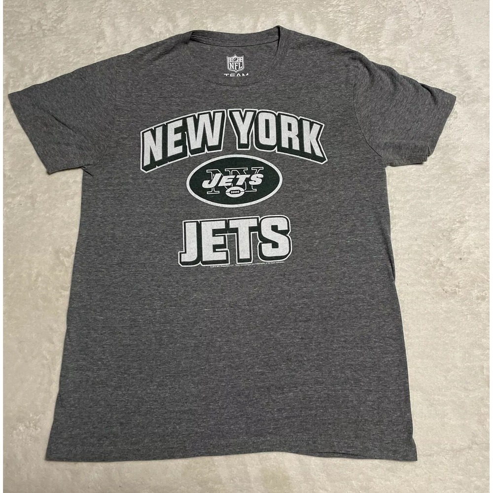 New York Jets T-Shirt Men's Small Gray Short Sleeve Logo NFL Team Apparel